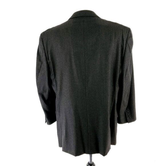 Joseph Abboud Flannel Wool 3 Button Sport Coat 42R OR Slim Fit 44R Gray Check - Picture 5 of 10